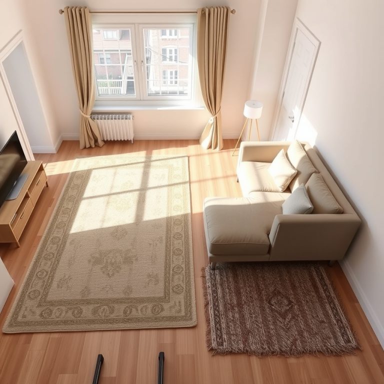 Cómo usar alfombras para que tu monoambiente no parezca un pasillo